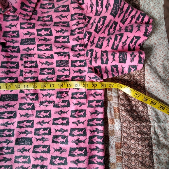 Maui and Son's Men's Short Sleeve Shirt. Hot Pink/Black. Homemade. LNPWC. - Picture 13 of 15
